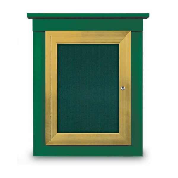 60"x48" 2-Door Enclosed Letterboard, Header, Blue Vinyl/Cherry